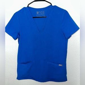 FIGS Royal Blue XXS Casma Three-Pocket Scrub Top